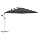 VidaXL Parasol wiszący ze słupkiem aluminiowym, 350 cm, antracytowy