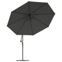 VidaXL Parasol wiszący ze słupkiem aluminiowym, 350 cm, antracytowy