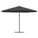 VidaXL Parasol wiszący ze słupkiem aluminiowym, 350 cm, antracytowy