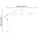 VidaXL Parasol wiszący ze słupkiem aluminiowym, 350 cm, antracytowy