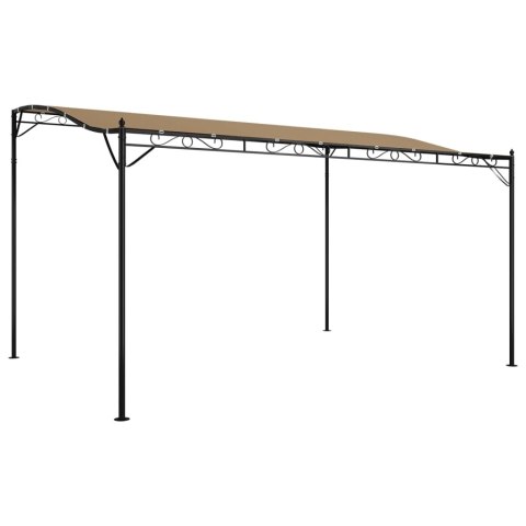 Zadaszenie, kolor taupe, 4x3 m, 180 g/m², tkanina i stal Zadaszenie, kolor taupe, 4x3 m, 180 g/m², tkanina i stal