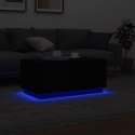 VidaXL Stolik kawowy z oświetleniem LED, czarny, 90x50x40 cm