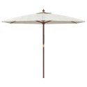 VidaXL Parasol ogrodowy na drewnianym słupku, piaskowy, 299x240 cm