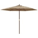 VidaXL Parasol ogrodowy na drewnianym słupku, kolor taupe, 299x240 cm