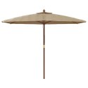 VidaXL Parasol ogrodowy na drewnianym słupku, kolor taupe, 299x240 cm