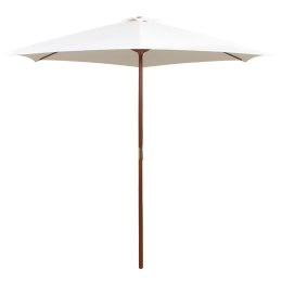 VidaXL Parasol ogrodowy, 270x270 cm, drewniany, kremowy