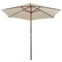 VidaXL Parasol ogrodowy, 270x270 cm, drewniany, kremowy