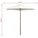 VidaXL Parasol ogrodowy, 270x270 cm, drewniany, kremowy