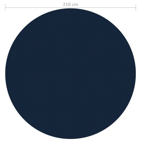 Pływająca folia solarna z PE na basen, 210 cm, czarno-niebieska Pływająca folia solarna z PE na basen, 210 cm, czarno-niebieska