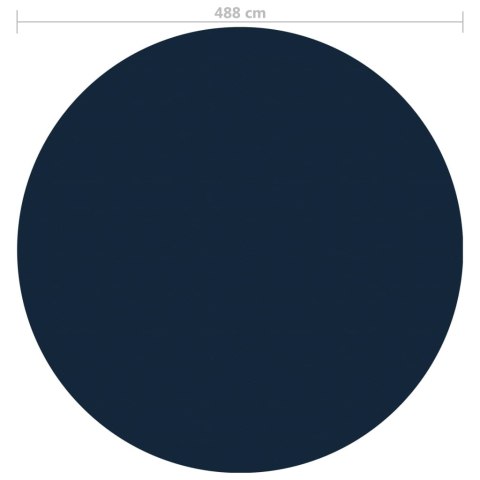Pływająca folia solarna z PE na basen, 488 cm, czarno-niebieska Pływająca folia solarna z PE na basen, 488 cm, czarno-niebieska