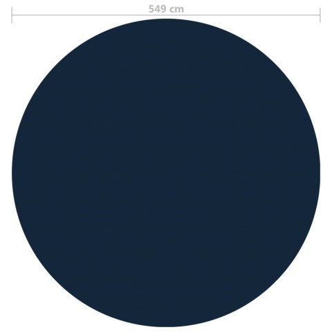 Pływająca folia solarna z PE na basen, 549 cm, czarno-niebieska Pływająca folia solarna z PE na basen, 549 cm, czarno-niebieska