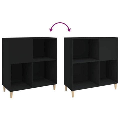 Szafka na płyty, czarna, 84,5x38x89 cm, materiał drewnopochodny Szafka na płyty, czarna, 84,5x38x89 cm, materiał drewnopochodny