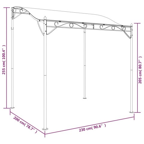Zadaszenie, kolor taupe, 2x2,3 m, 180 g/m², tkanina i stal Zadaszenie, kolor taupe, 2x2,3 m, 180 g/m², tkanina i stal