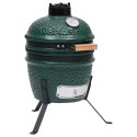 VidaXL Ceramiczny grill kamado z wędzarnią, 2-w-1, 56 cm, zielony