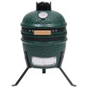 VidaXL Ceramiczny grill kamado z wędzarnią, 2-w-1, 56 cm, zielony