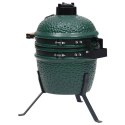 VidaXL Ceramiczny grill kamado z wędzarnią, 2-w-1, 56 cm, zielony