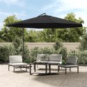 VidaXL Parasol wiszący z aluminiowym słupkiem, 350 cm, czarny