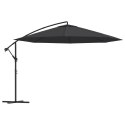 VidaXL Parasol wiszący z aluminiowym słupkiem, 350 cm, czarny