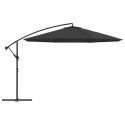 VidaXL Parasol wiszący z aluminiowym słupkiem, 350 cm, czarny