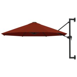 VidaXL Parasol ścienny na metalowym słupku, 300 cm, kolor terakota