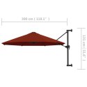 VidaXL Parasol ścienny na metalowym słupku, 300 cm, kolor terakota