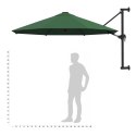 VidaXL Parasol ścienny na metalowym słupku, 300 cm, zielony