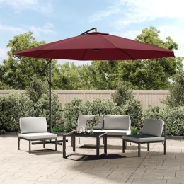 VidaXL Wiszący parasol z aluminiowym słupkiem, 350 cm, bordowy