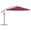 VidaXL Wiszący parasol z aluminiowym słupkiem, 350 cm, bordowy