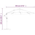 VidaXL Wiszący parasol z aluminiowym słupkiem, 350 cm, bordowy