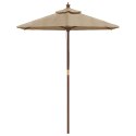 VidaXL Parasol ogrodowy na drewnianym słupku, taupe, 196x231 cm