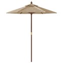 VidaXL Parasol ogrodowy na drewnianym słupku, taupe, 196x231 cm