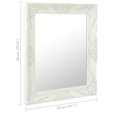 Lustro ścienne w stylu barokowym, 50x60 cm, białe Lustro ścienne w stylu barokowym, 50x60 cm, białe