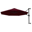 VidaXL Parasol ścienny na metalowym słupku, 300 cm, burgund