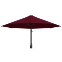 VidaXL Parasol ścienny na metalowym słupku, 300 cm, burgund