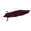 VidaXL Parasol ścienny na metalowym słupku, 300 cm, burgund