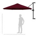 VidaXL Parasol ścienny na metalowym słupku, 300 cm, burgund