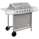 VidaXL Grill gazowy z 6 palnikami, srebrny