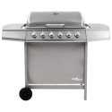 VidaXL Grill gazowy z 6 palnikami, srebrny