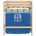 VidaXL Dziecięce łóżko na antresoli, niebieskie zasłonki, 80x200 cm