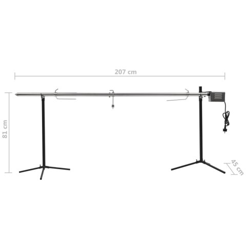 Automatyczny rożen z silnikiem, stal nierdzewna, 207x45x81 cm Automatyczny rożen z silnikiem, stal nierdzewna, 207x45x81 cm