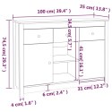 VidaXL Komoda, biała, 100x35x74,5 cm, lite drewno sosnowe