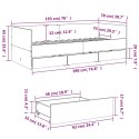 VidaXL Rama łóżka dziennego z szufladami, biała, 75x190 cm