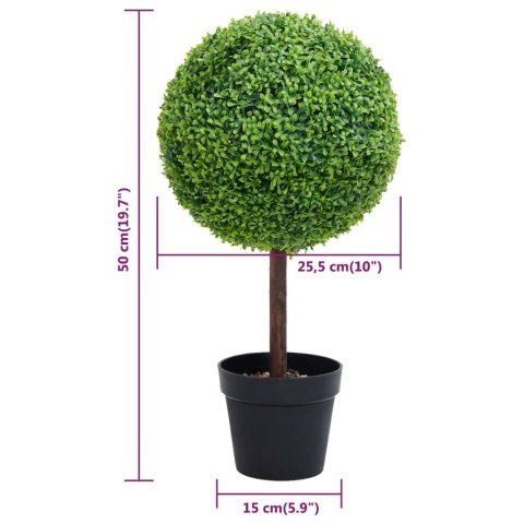 Sztuczny bukszpan w formie kul, w doniczce, zielony, 50 cm Sztuczny bukszpan w formie kul, w doniczce, zielony, 50 cm