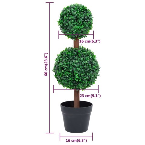 Sztuczny bukszpan w formie kul, w doniczce, zielony, 60 cm Sztuczny bukszpan w formie kul, w doniczce, zielony, 60 cm