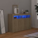 VidaXL Szafka z oświetleniem LED, dąb sonoma, 115,5 x 30 x 75 cm