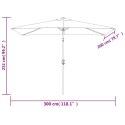 VidaXL Parasol ogrodowy na metalowym słupku, 300 x 200 cm, czarny