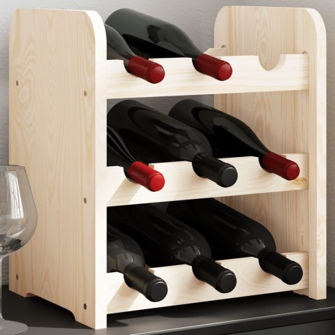 VidaXL Stojak na wino, 33x25x37 cm, lite drewno sosnowe