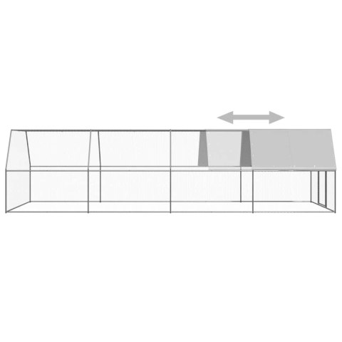 Klatka zewnętrzna dla kurcząt, 3x8x2 m, stal galwanizowana Klatka zewnętrzna dla kurcząt, 3x8x2 m, stal galwanizowana