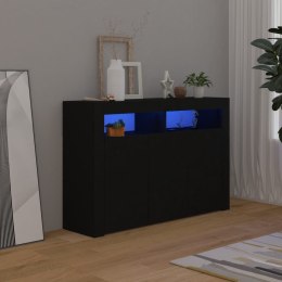 VidaXL Szafka z oświetleniem LED, czarna, 115,5 x 30 x 75 cm