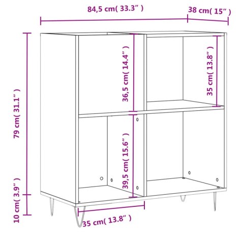 Szafka na płyty, czarna, 84,5x38x89 cm, materiał drewnopochodny Szafka na płyty, czarna, 84,5x38x89 cm, materiał drewnopochodny